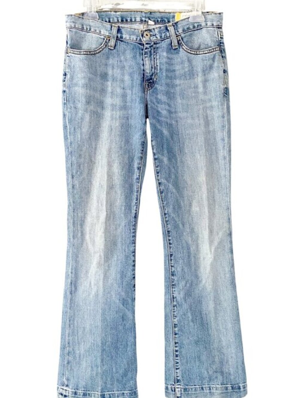 Gap 1969 Long & Lean Jeans Womens Flare Blue Denim Stretch Mid Rise 2A Ankle Y2k